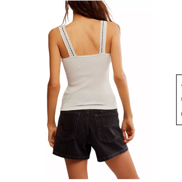 Free People Only You Pointelle Tank Top in Ivory NWT Retail $38 - Picture 3 of 7
